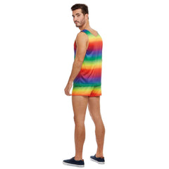 Rainbow Man Tank & Shorts Adult Costume