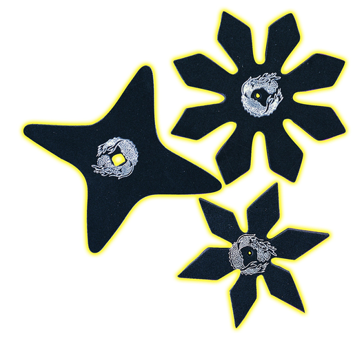 3 Rubber Ninja Stars