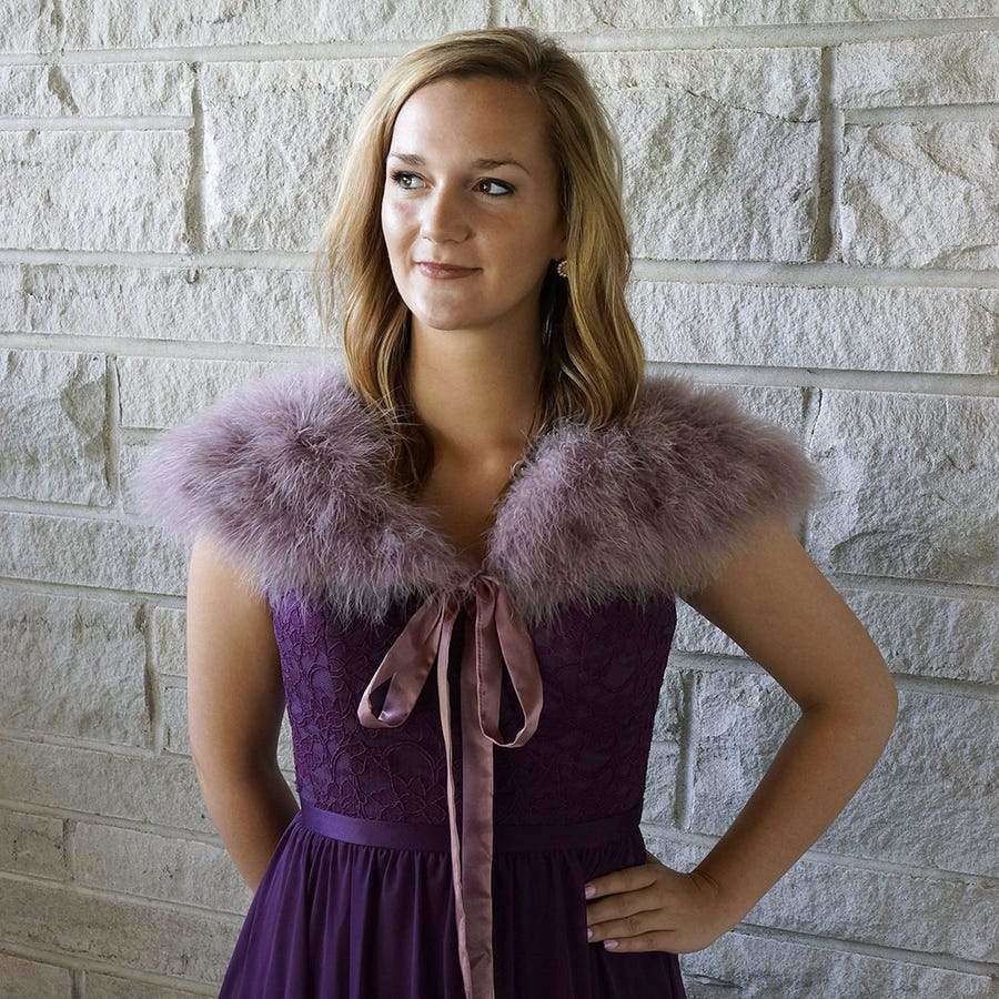 Amethyst Marabou Capelet