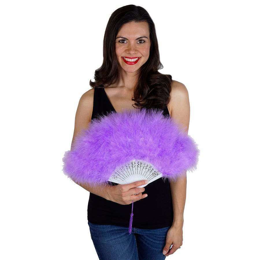 Lavender Marabou Feather Fan