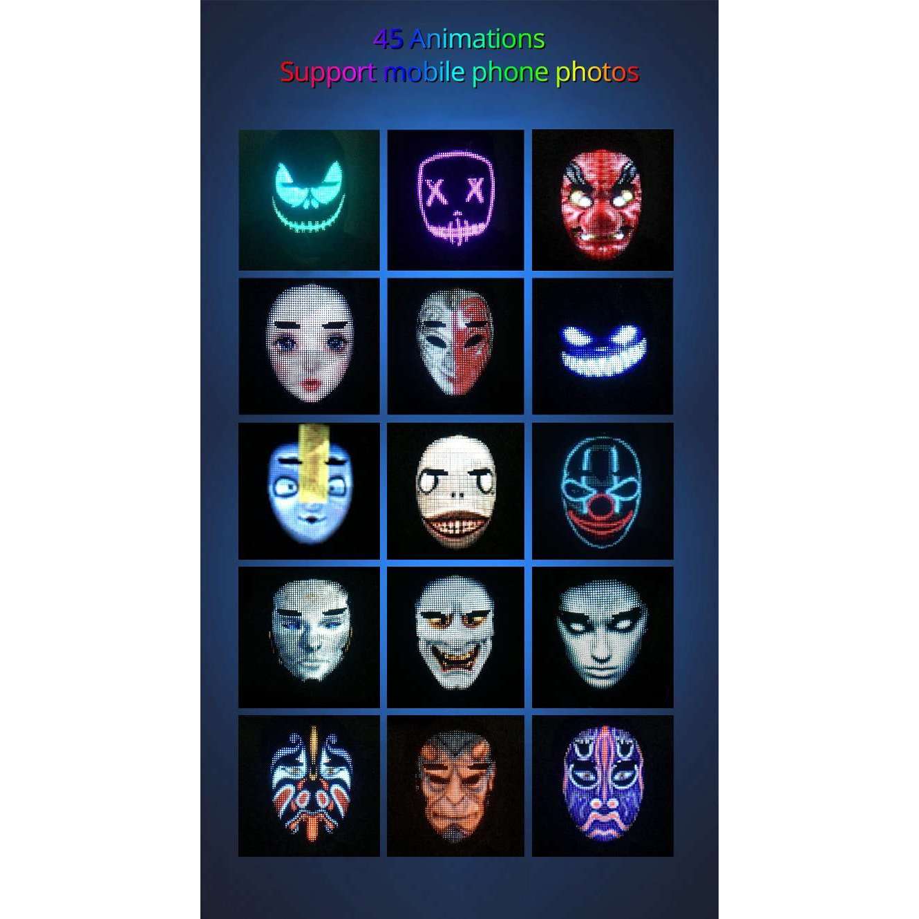 Refacer Face Swapping Digital LED Mask w/ App Controller