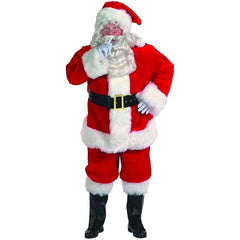 7 Piece Professional Red Velvet Santa Suit Adult Costume