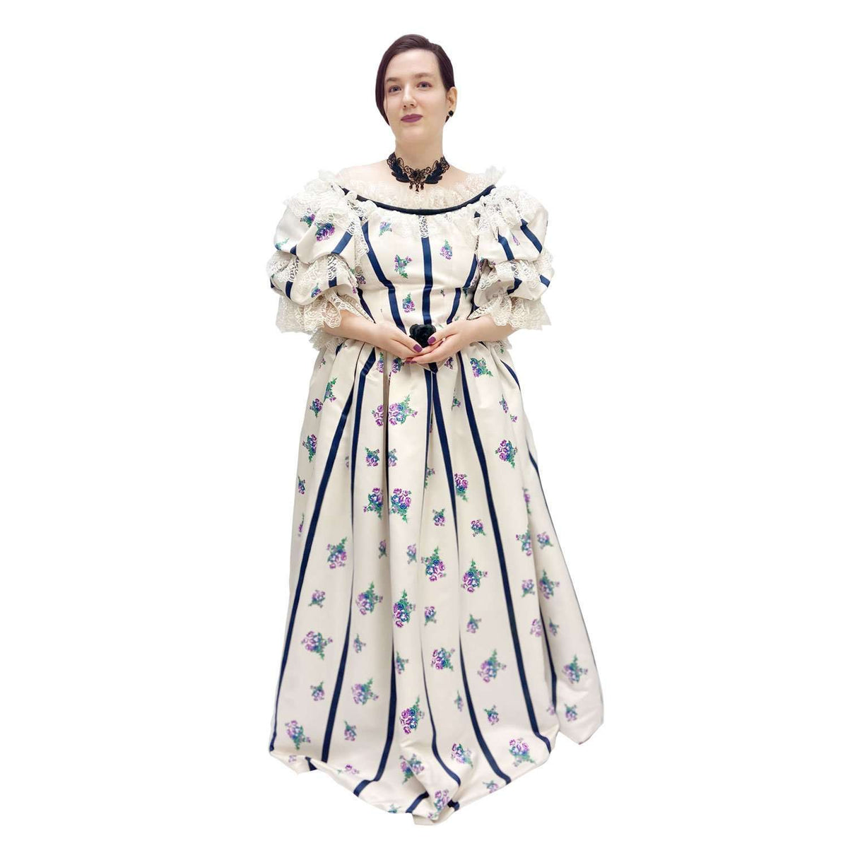 Southern Belle Mrs. Lincoln Floral Ruffled Dress Women's Costume