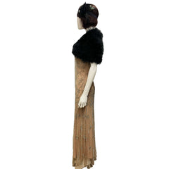 Premiere 1920s Tan & Silver Elegant Evening Gown Adult Costume