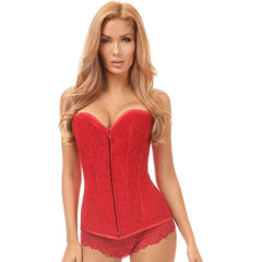 Lavish Lace Front Zipper Corset